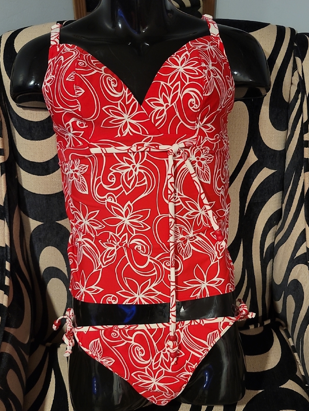 Freya Red & White Floral Bikini Bottom